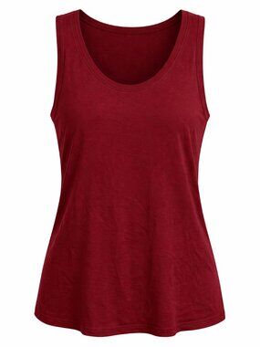 A New Day Burgundy Ribbed Knit Scoop Neck Tank Top XL